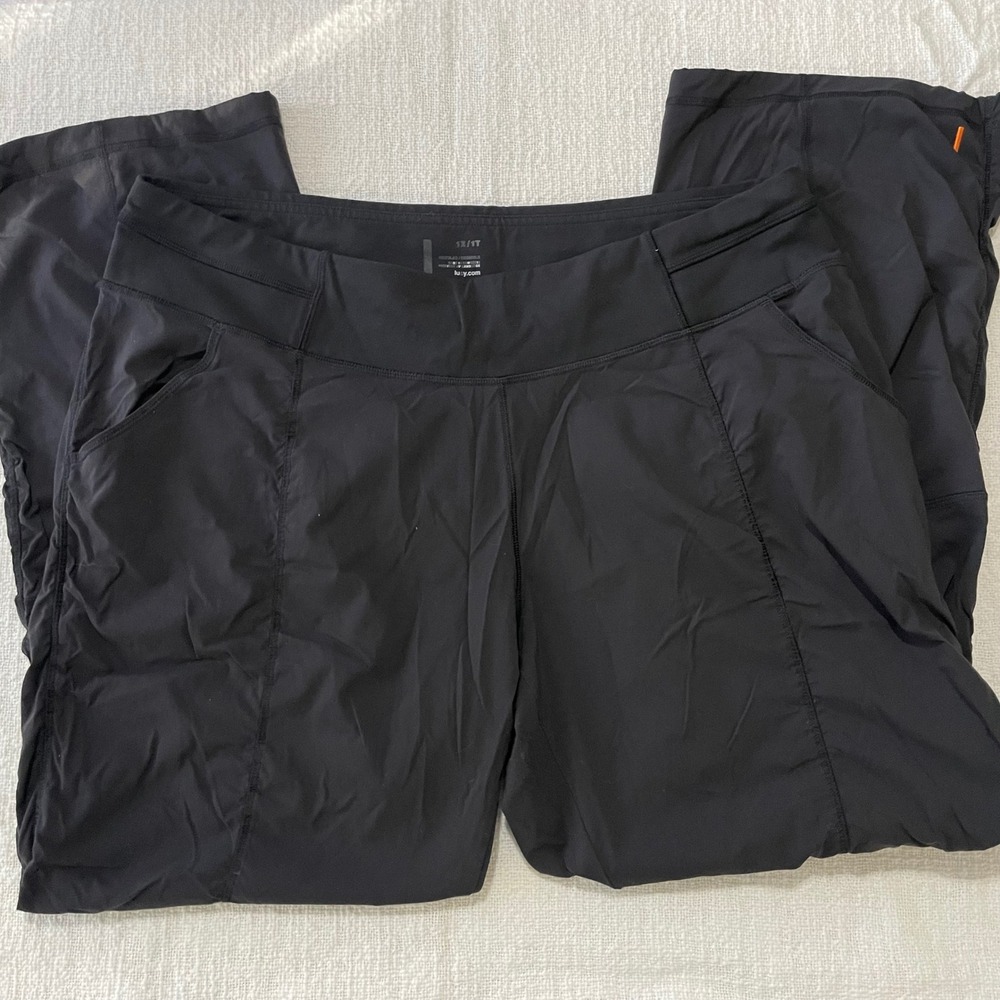 Lucy Black Supplex Nylon Spandex Activewear Straight Leg Pants Plus Size 1X Tall
